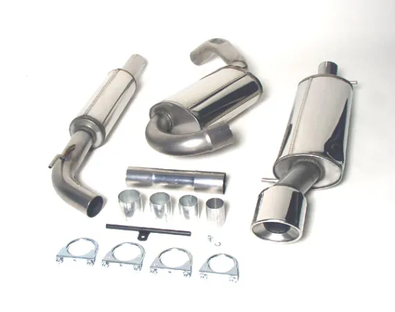 Sistema di scarico/scarico sportivo per Corrado G60, 1.8 16v, 2.9 VR6, 2.0 8v 16v 63,5mm in acciaio inox con omologazione CE (senza registrazione)