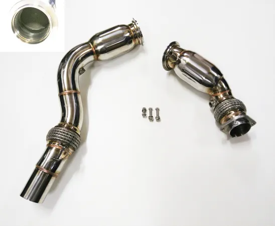 Downpipe ø 70mm in acciaio inox per BMW S55B30 F82 F82 M3 M4 con catalizzatore sportivo 200 celle/catalizzatore metallico e tubo flex