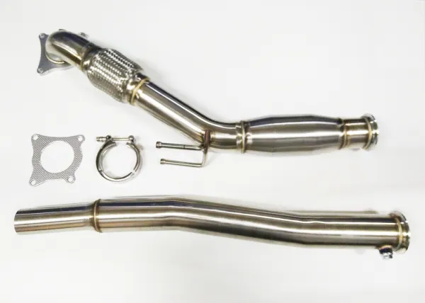 Downpipe TFSI per Golf 5 GTI, Golf 6 GTI, Seat Leon 1P, Audi A3, Audi TT 2.0 TFSI con catalizzatore sportivo 200 celle compatibile Euro 4 ø 76mm in acciaio inox