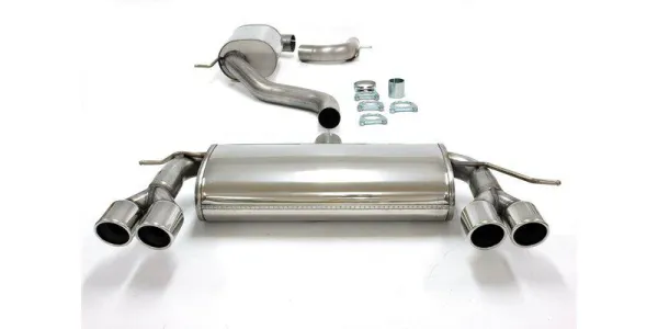 Sistema di scarico sportivo in acciaio inox Duplex L+R 2x 80 mm per VW Golf VI 1.4TSi/1.8TSi omologazione CE