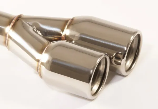 Tubo di scarico 33 - 2x80mm tondo flangiato offset acciaio inox
