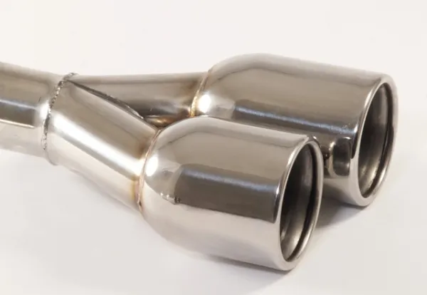 Tubo di scarico 40 - 2x90mm tondo flangiato offset acciaio inox