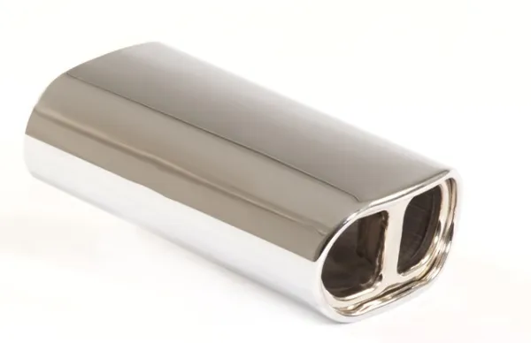 Terminale 52 - 150x78mm ovale svasato arrotondato con barra centrale acciaio inox