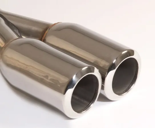 Tubo di scappamento 66 - 2x80 tondo arrotondato in acciaio inox
