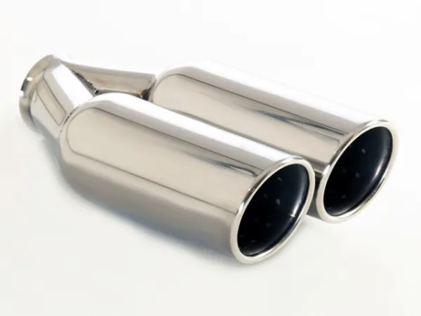 Tubo di scarico 78 - 2x90mm rotondo bordato smussato in acciaio inox