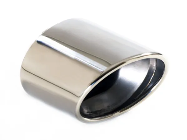 Terminale 79 - 90x120 ovale smussato lateralmente per il lato sinistro del paraurti posteriore in acciaio inox