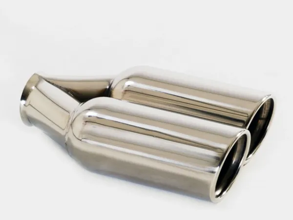 Terminale 84 - 2x90 tondo smussato offset destro acciaio inox