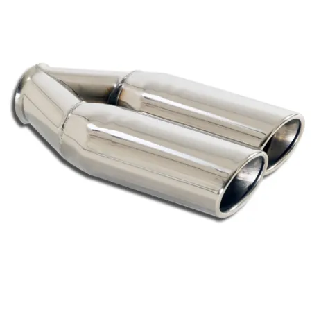 Terminale 86 - 2x70x85 ovale smussato destro acciaio inox