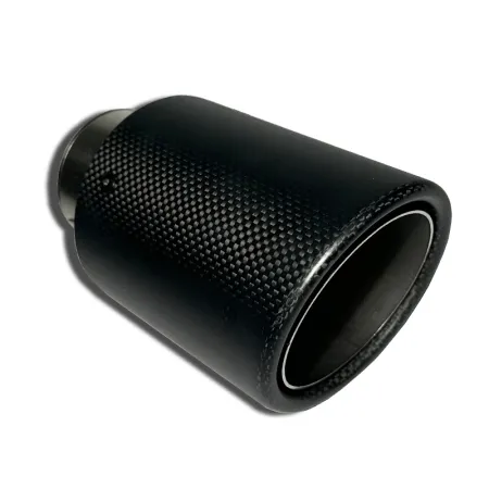 Tubo di scappamento in carbonio per tubo esterno ø 63,5mm - ø 89mm esterno + fascetta con certificato (senza registrazione)