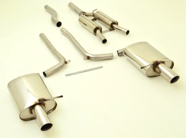 Scarico sportivo FMS per Audi A4 B7 1.8T 2.0TFSI Quattro 63,5mm in acciaio inox con omologazione CE (senza registrazione)