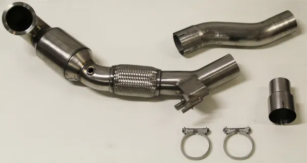 HG Downpipe Bull-xper Audi A3 8v, Seat Leon III, Golf 7 GTI 2.0 TFSI ø 89>76mm in acciaio inox con omologazione CE