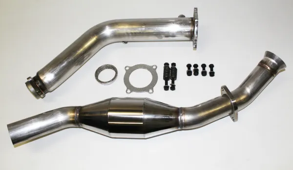 Downpipe a Y per Audi A4 B7 2.0 TFSI ø 76mm con 200 celle racing cat in acciaio inox