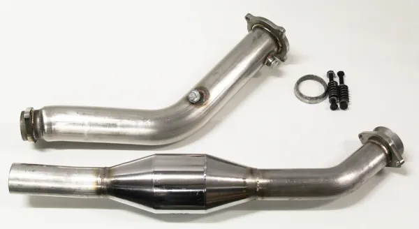 Downpipe a Y per Audi A4 B7 2.0 TFSI Quattro ø 76mm con catalizzatore racing 200 celle in acciaio inox