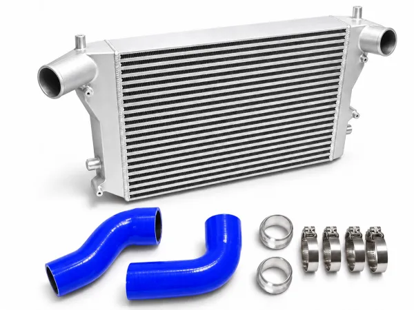 Kit intercooler - FMIC per Golf 5, Golf 6, Audi A3 S3, Seat Leon, Passat B6, 2.0 TFSI, formato Double-DIN, 56 mm, plug and play