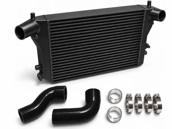 Kit intercooler - FMIC per Golf 5, Golf 6, Audi A3 S3, Seat Leon, Passat B6, 2.0 TFSI, formato Double-DIN, 65 mm, plug and play, con certificato di omologazione (§19.3)