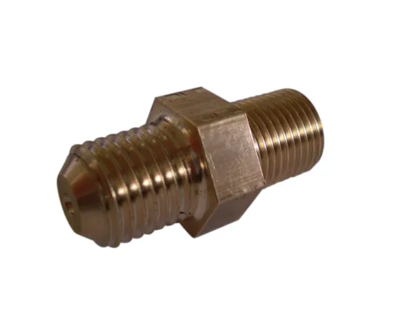 Restrittore olio turbocompressore GT-R M11x1mm a 7/16 UNF (Dash 04) con foro da 0,9mm in ottone
