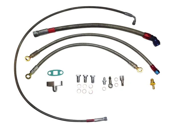 Kit di collegamento olio e acqua per motori 1.8T con turbocompressori a cuscinetti lisci K04, T3/T4, GT28 ecc.