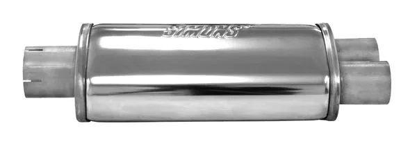 Silenziatore universale Simons Split ø 63,5mm a 2x 51mm ovale 185x115 L 320mm acciaio inox
