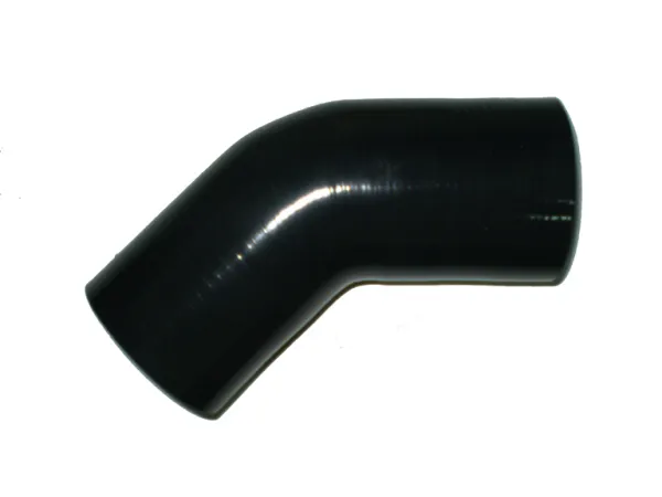 Curva in silicone 45° 48mm diametro interno nero L 125mm 4 strati 5mm parete barre