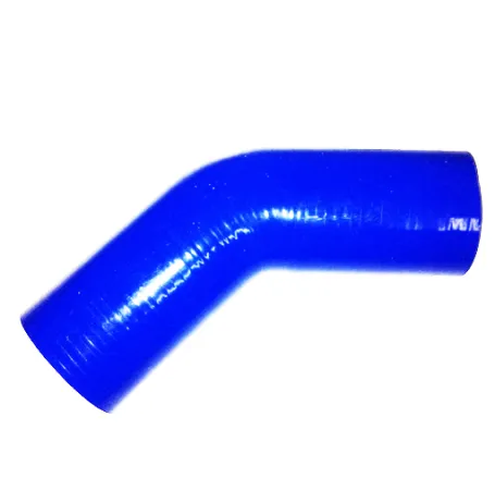 Gomito in silicone 45° grado 6,5mm diametro interno blu L 100mm 3 strati 3,5mm