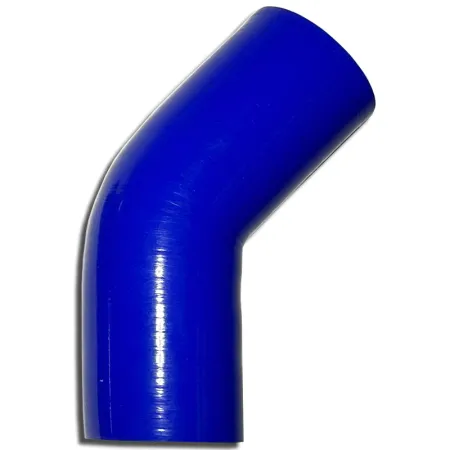 Bogen in silicone 45° 76mm diametro interno blu L 125mm 4 strati 5,5mm spessore parete