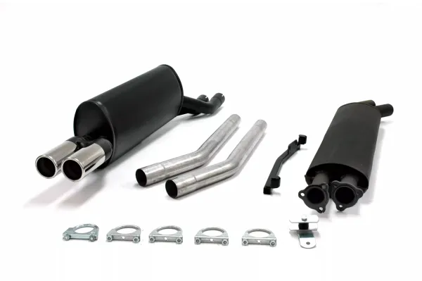 Simons acciaio alluminato Sistema di scarico sportivo 2x70 mm per BMW E24 628 CSI