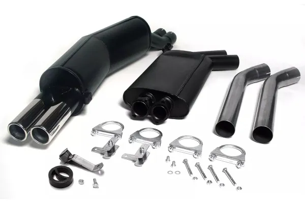 Simons Sistema di scarico sportivo in acciaio cromato 2x70 mm per BMW E34 520 12V, 520i 24V, 525i 12V senza registrazione