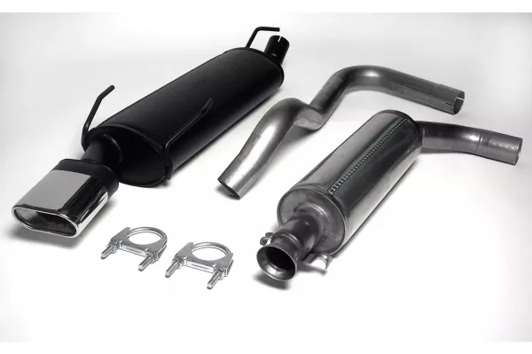 Simons acciaio cromato sistema di scarico sportivo 70x140 mm quadrato per SAAB 9-3 Viggen