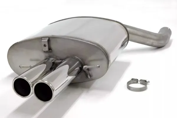 Simons Impianto di scarico sportivo in acciaio inossidabile 2x 80 mm rotondo per BMW Serie 5 E61 520i, 523i, 525i, 530i Touring