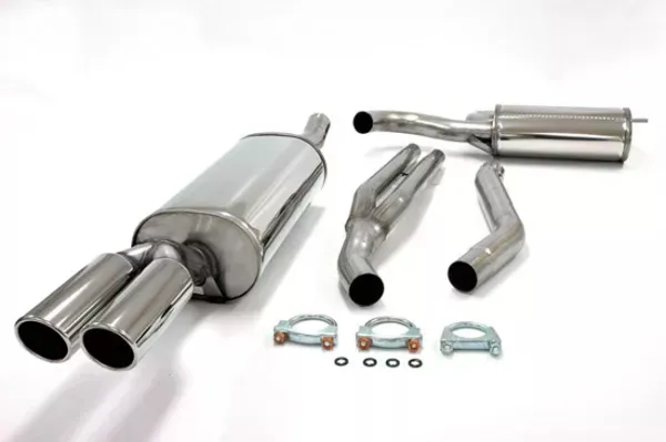 Simons Sistema di scarico sportivo in acciaio inox 2x80 mm per Audi A6 (C5) 2WD berlina/vant/station wagon 2.4/3.0 omologazione CE