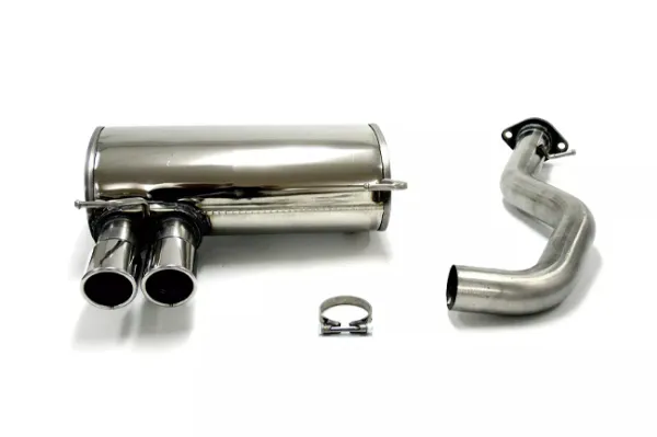Simons Impianto di scarico sportivo in acciaio inossidabile 2x80 mm per BMW E93 323i, 325i, 330i, (N53) 2007-2011 con omologazione CE (non soggetto a registrazione)