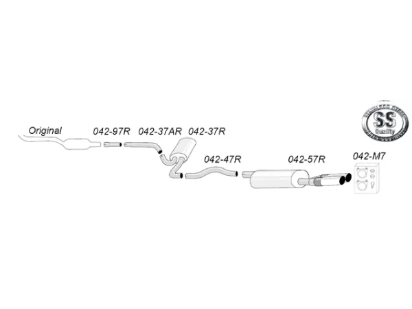 Simons Impianto di scarico sportivo in acciaio inossidabile 2x80 mm per VW Passat (B5) 3B berlina/Avant/station wagon 1.6/1.8/1.8T/1.9TDI/2.5TDI – Omologazione CE