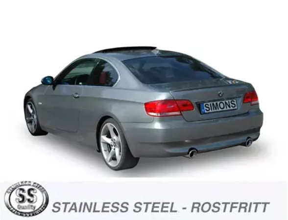 Simons Impianto di scarico sportivo in acciaio inossidabile Duplex 100 mm per BMW E90 335i