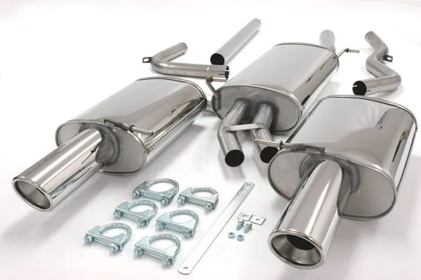 Simons Sistema di scarico sportivo in acciaio inox Duplex L+R 1x100 mm per Audi iA4 (B7) 2WD Berlina/Avant/Convert 1.8T/2.0TFSI Omologazione CE