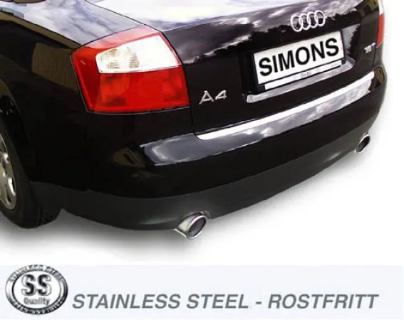 Simons Impianto di scarico sportivo in acciaio inossidabile Duplex L+R 1x100 mm per Audi A4 (B6) Quattro Berlina/Avant/Station Wagon 1.8 T omologazione CE