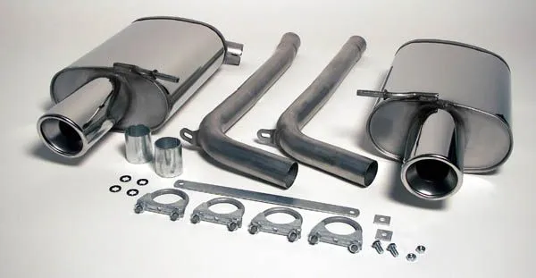 Simons Silenziatore posteriore sportivo Duplex L+R 1x100 mm in acciaio inox per Audi A4 (B6/B7) Quattro Cabrio 1.8T/2.0TFSI omologazione CE