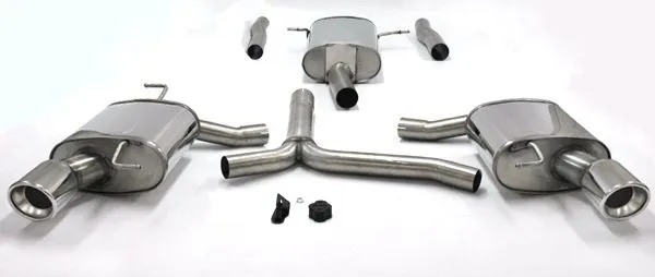 Simons Marmitta sportiva in acciaio inox duplex L+R 1x100 mm per Audi A4 (B8) 2wd/Quattro berlina/avant/allroad/station wagon 1.8T/2.0T Omologazione CE