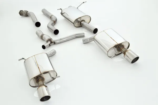 Scarico sportivo per Audi Q5 8R 2.0TFSI ø 76 mm in acciaio inox duplex con omologazione CE (senza registrazione)