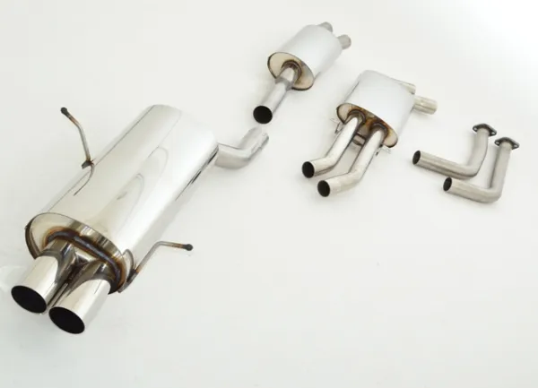 Scarico sportivo per BMW 320i, 325i, 330i E46 63,5 mm in acciaio inox con omologazione CE (senza registrazione)