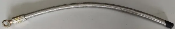 Tubo flessibile per acqua in acciaio circa 60 cm con occhiello M14 - altro lato aperto ø 12 mm