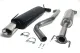 Scarico sportivo completo Simons: terminale nero con uscita ovale cromata 90/120, tubo inox a S, silenziatore anteriore; incluse 2 fascette e 2 viti.