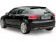 Audi S3 8PA Sportback nera vista dal retro, targa con scritta "Simons". Sospensioni ribassate con cerchi in alluminio. Simons Impianto di scarico sportivo con doppio terminale.