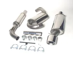 Sistema di scarico/scarico sportivo per Corrado G60, 1.8 16v, 2.9 VR6, 2.0 8v 16v 63,5mm in acciaio inox con omologazione CE (senza registrazione)