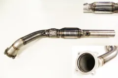 Downpipe 1.8T con omologazione ECE Euro 3 + 4 per Golf 4, Audi A3 TT ø 76mm 200 celle sport cat flex pipe interlock - acciaio inox