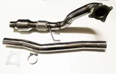 Downpipe per Golf 6 R, S3 8P, TT 8J, Leon Cupra R 1P 2.0 TFSI ø 76mm acciaio inox 200 celle cat. sportivo adatto per Euro 5 63,5 mm