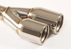 Tubo di scarico 33 - 2x80mm tondo flangiato offset acciaio inox