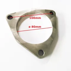Flangia per scarico, cat etc Audi S3 8L TT 8N su turbo. tre fori ø 80mm acciaio inox distanza tra i fori 100mm