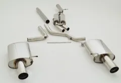 Sistema di scarico FMS/scarico sportivo per Audi A4 B6 1.8T 70 mm duplex in acciaio inox con omologazione CE (senza registrazione)