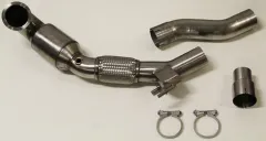 HG Downpipe Bull-xper Audi A3 8v, Seat Leon III, Golf 7 GTI 2.0 TFSI ø 89>76mm in acciaio inox con omologazione CE