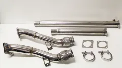 Downpipe a Y 2.7L Bi-turbo per Audi S4 RS4 76mm > 63,5mm in acciaio inox con flexpipe